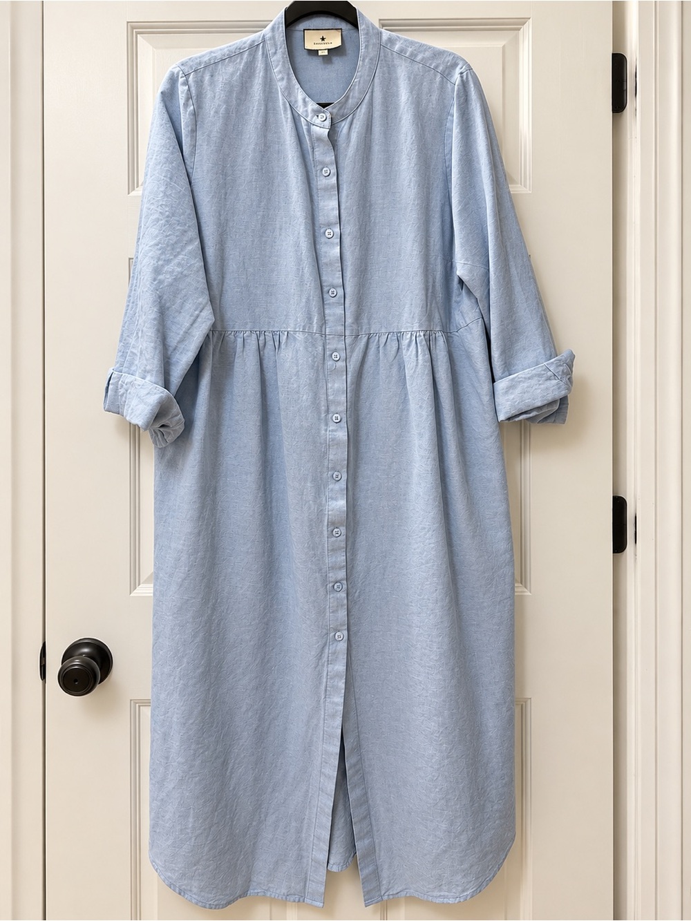 Tuckernuck Light Blue Linen Blend Button Front Maxi Dress – Size XXL